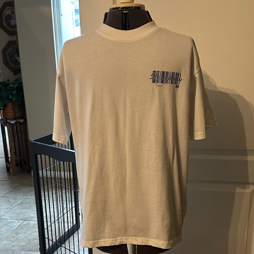 PacSun White Tee with Navy Graphic